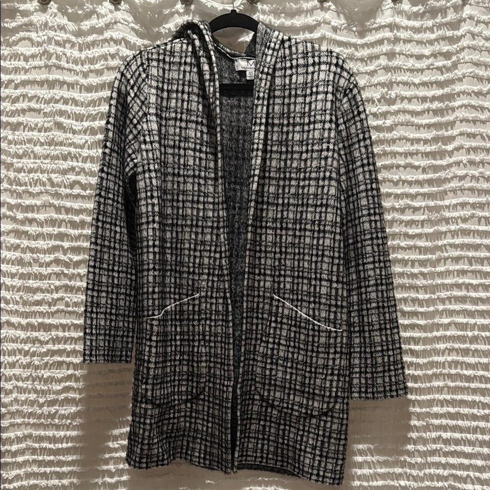 Plaid Hooded Cardigan